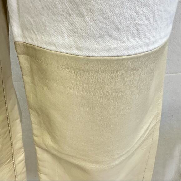 Agolde Pieced Pinch Waist 90's White Denim & Cream Leather Jeans size 29 - Picture 8 of 16